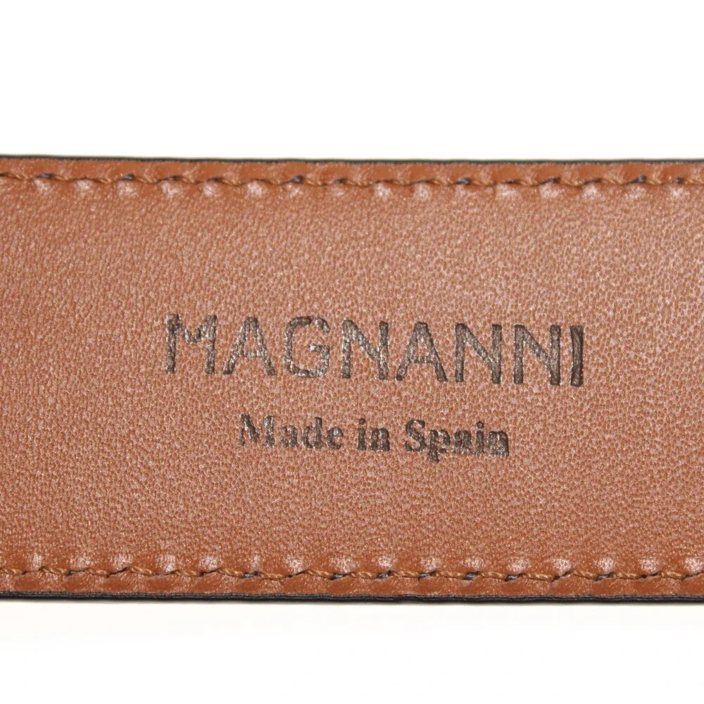 Magnanni NWT Classic Belt Size 38 US in Solid Gray Leather Made in Spain